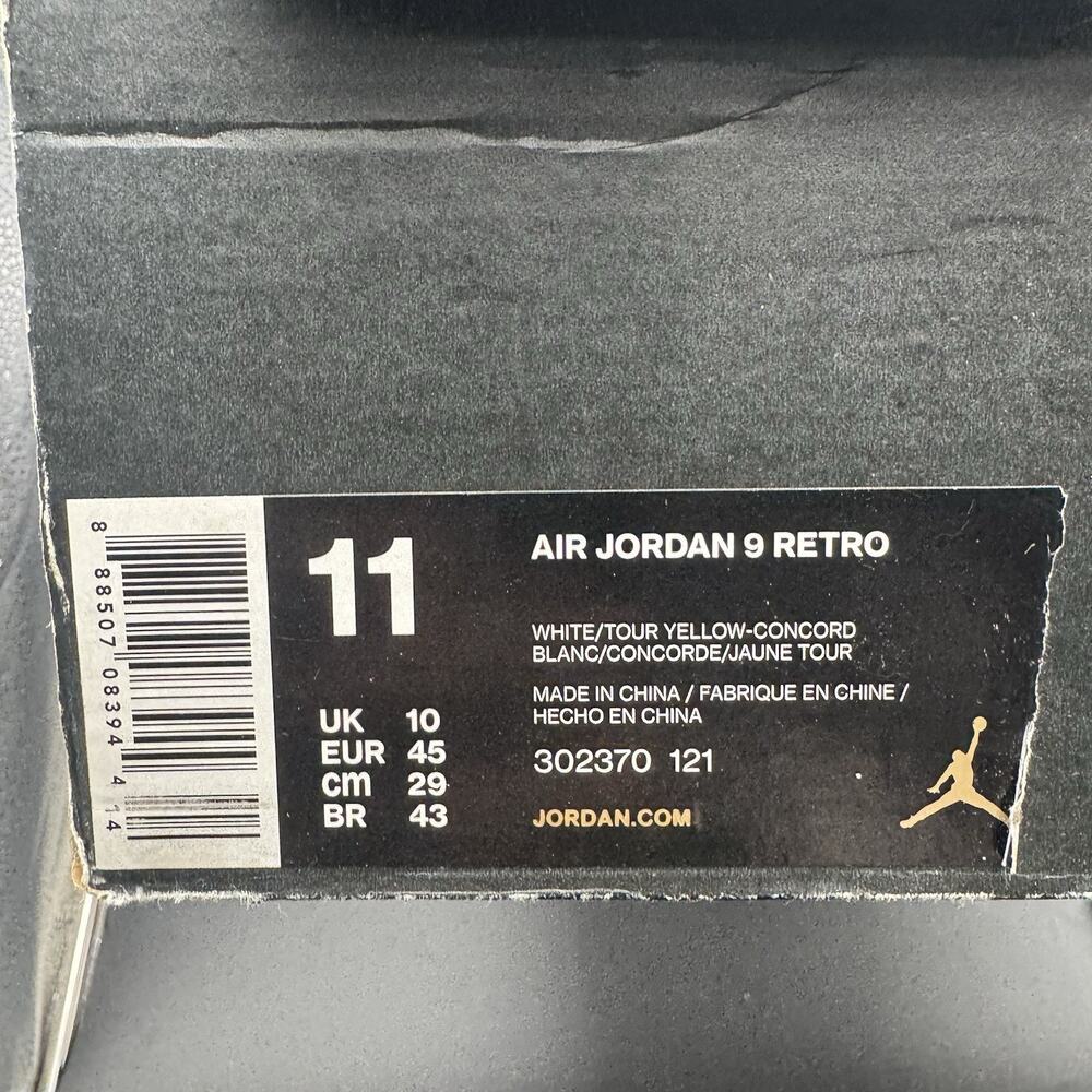 Size 11 - Air Jordan 9 Retro Kobe Blue White Yellow Leather (302370-121) - Picture 10 of 10